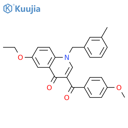 6-ethoxy-3-(4-methoxybenzoyl)-1-(3-methylphenyl)methyl-1,4-dihydroquinolin-4-one structure
