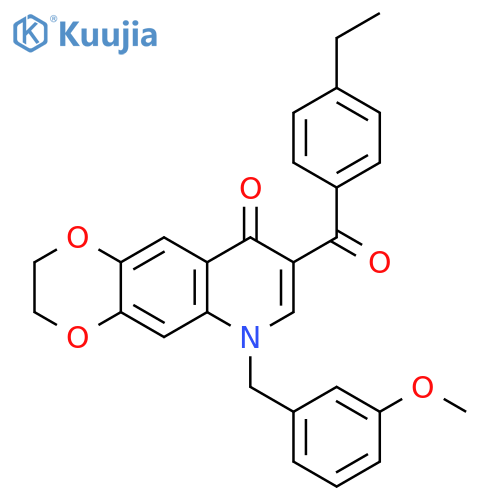 8-(4-ethylbenzoyl)-6-(3-methoxyphenyl)methyl-2H,3H,6H,9H-1,4dioxino2,3-gquinolin-9-one structure