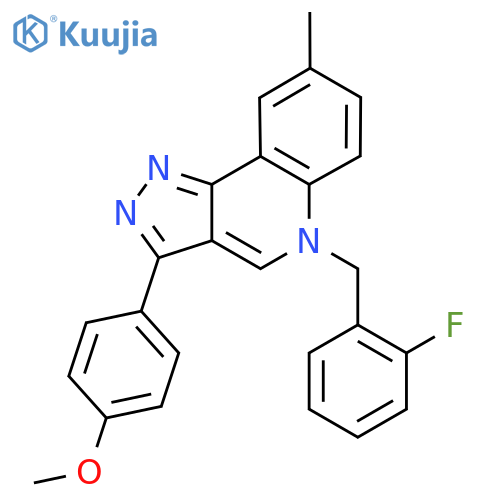 5-(2-fluorophenyl)methyl-3-(4-methoxyphenyl)-8-methyl-5H-pyrazolo4,3-cquinoline structure