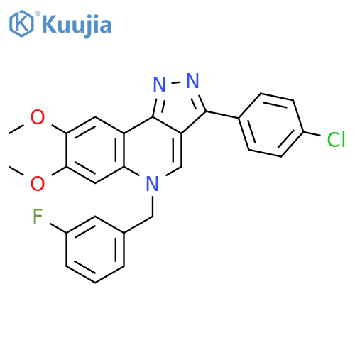 3-(4-chlorophenyl)-5-(3-fluorophenyl)methyl-7,8-dimethoxy-5H-pyrazolo4,3-cquinoline structure