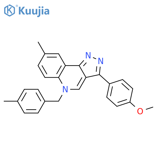 3-(4-methoxyphenyl)-8-methyl-5-(4-methylphenyl)methyl-5H-pyrazolo4,3-cquinoline structure