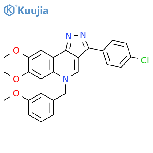 3-(4-chlorophenyl)-7,8-dimethoxy-5-(3-methoxyphenyl)methyl-5H-pyrazolo4,3-cquinoline structure
