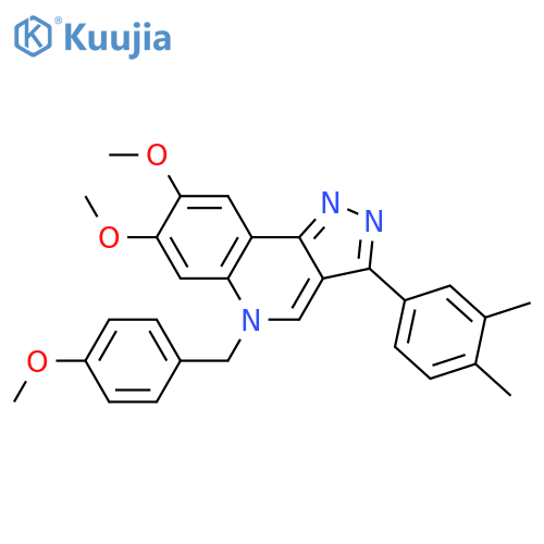 3-(3,4-dimethylphenyl)-7,8-dimethoxy-5-(4-methoxyphenyl)methyl-5H-pyrazolo4,3-cquinoline structure