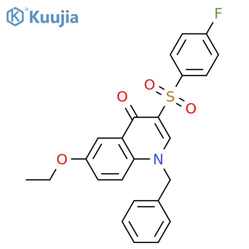 1-benzyl-6-ethoxy-3-(4-fluorobenzenesulfonyl)-1,4-dihydroquinolin-4-one structure