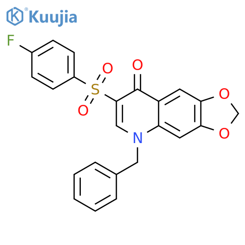5-benzyl-7-(4-fluorobenzenesulfonyl)-2H,5H,8H-1,3dioxolo4,5-gquinolin-8-one structure