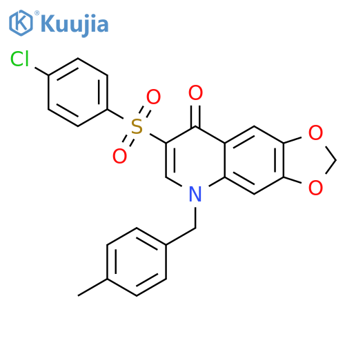 7-(4-chlorobenzenesulfonyl)-5-(4-methylphenyl)methyl-2H,5H,8H-1,3dioxolo4,5-gquinolin-8-one structure