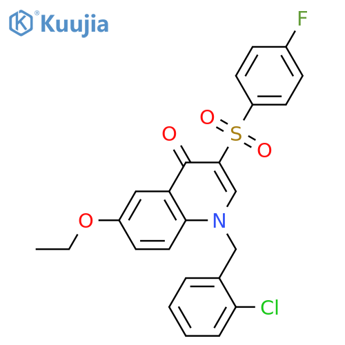 1-(2-chlorophenyl)methyl-6-ethoxy-3-(4-fluorobenzenesulfonyl)-1,4-dihydroquinolin-4-one structure