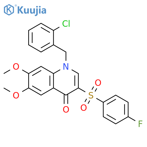 1-(2-chlorophenyl)methyl-3-(4-fluorobenzenesulfonyl)-6,7-dimethoxy-1,4-dihydroquinolin-4-one structure