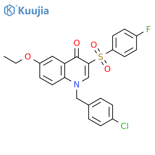 1-(4-chlorophenyl)methyl-6-ethoxy-3-(4-fluorobenzenesulfonyl)-1,4-dihydroquinolin-4-one structure