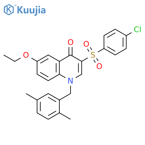 3-(4-chlorobenzenesulfonyl)-1-(2,5-dimethylphenyl)methyl-6-ethoxy-1,4-dihydroquinolin-4-one structure