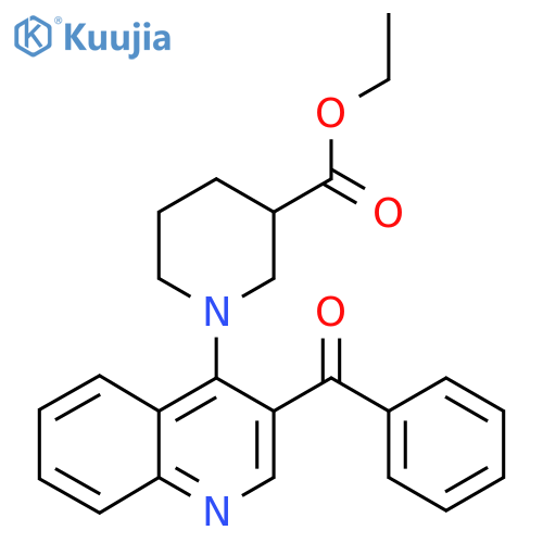 ethyl 1-(3-benzoylquinolin-4-yl)piperidine-3-carboxylate structure