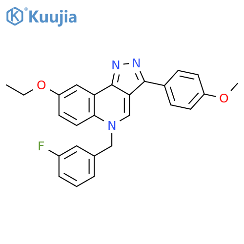 8-ethoxy-5-(3-fluorophenyl)methyl-3-(4-methoxyphenyl)-5H-pyrazolo4,3-cquinoline structure