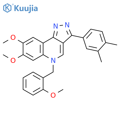 3-(3,4-dimethylphenyl)-7,8-dimethoxy-5-(2-methoxyphenyl)methyl-5H-pyrazolo4,3-cquinoline structure