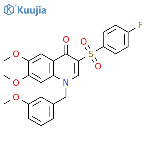 3-(4-fluorobenzenesulfonyl)-6,7-dimethoxy-1-(3-methoxyphenyl)methyl-1,4-dihydroquinolin-4-one structure