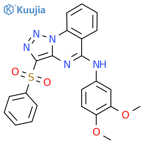 3-(benzenesulfonyl)-N-(3,4-dimethoxyphenyl)-1,2,3triazolo1,5-aquinazolin-5-amine structure