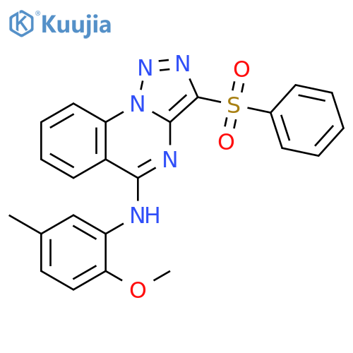 3-(benzenesulfonyl)-N-(2-methoxy-5-methylphenyl)-1,2,3triazolo1,5-aquinazolin-5-amine structure