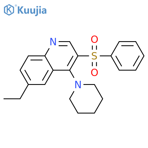 3-(benzenesulfonyl)-6-ethyl-4-(piperidin-1-yl)quinoline structure