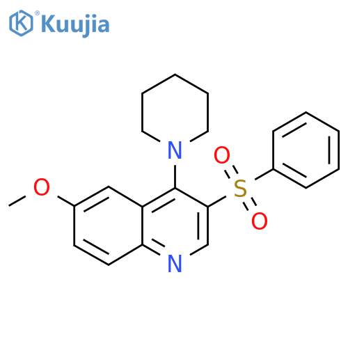 3-(benzenesulfonyl)-6-methoxy-4-(piperidin-1-yl)quinoline structure