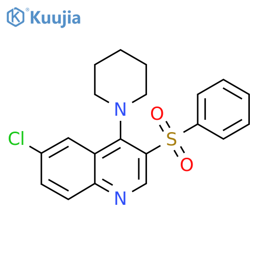 3-(benzenesulfonyl)-6-chloro-4-(piperidin-1-yl)quinoline structure