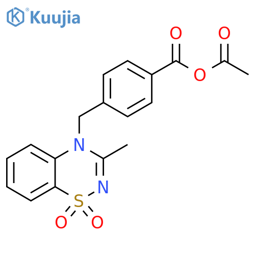 acetyl 4-(3-methyl-1,1-dioxo-4H-1lambda6,2,4-benzothiadiazin-4-yl)methylbenzoate structure