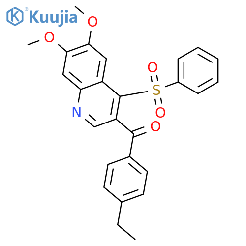 4-(benzenesulfonyl)-3-(4-ethylbenzoyl)-6,7-dimethoxyquinoline structure