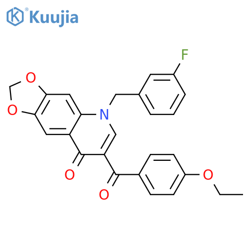 7-(4-ethoxybenzoyl)-5-(3-fluorophenyl)methyl-2H,5H,8H-1,3dioxolo4,5-gquinolin-8-one structure