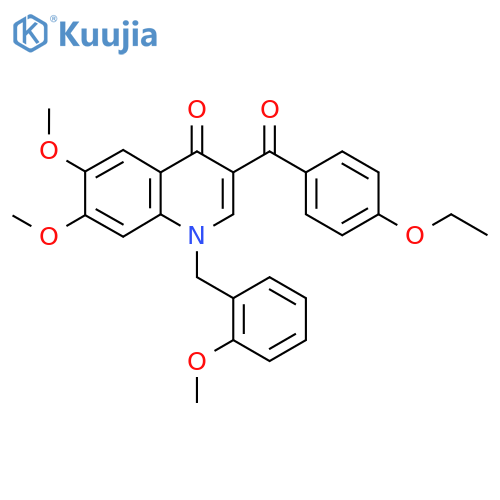 3-(4-ethoxybenzoyl)-6,7-dimethoxy-1-(2-methoxyphenyl)methyl-1,4-dihydroquinolin-4-one structure