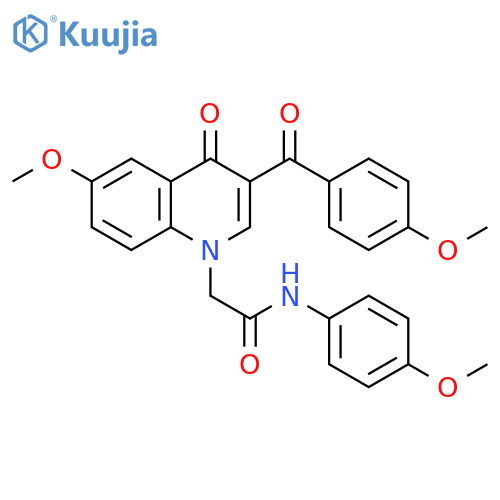 2-6-methoxy-3-(4-methoxybenzoyl)-4-oxo-1,4-dihydroquinolin-1-yl-N-(4-methoxyphenyl)acetamide structure