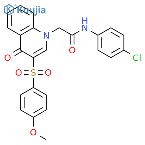N-(4-chlorophenyl)-2-3-(4-methoxybenzenesulfonyl)-4-oxo-1,4-dihydroquinolin-1-ylacetamide structure