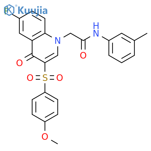 2-6-fluoro-3-(4-methoxybenzenesulfonyl)-4-oxo-1,4-dihydroquinolin-1-yl-N-(3-methylphenyl)acetamide structure