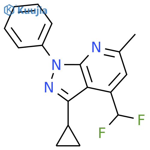 3-Cyclopropyl-4-difluoromethyl-6-methyl-1-phenyl-1H-pyrazolo[3,4-b]pyridine structure