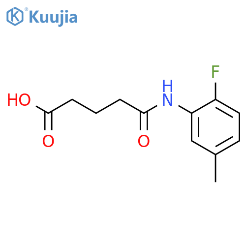 4-[(2-fluoro-5-methylphenyl)carbamoyl]butanoic acid structure