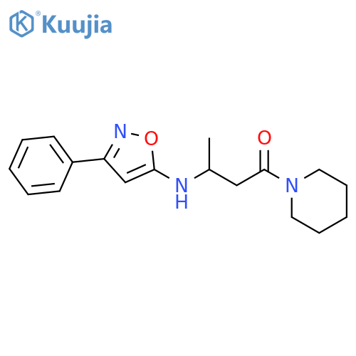 Piperidine, 1-[1-oxo-3-[(3-phenyl-5-isoxazolyl)amino]butyl]- structure