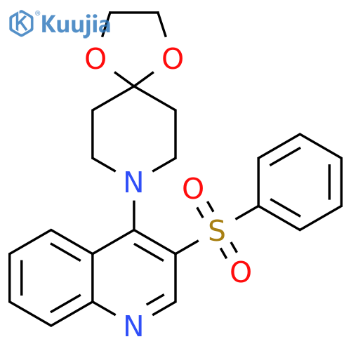 8-3-(benzenesulfonyl)quinolin-4-yl-1,4-dioxa-8-azaspiro4.5decane structure
