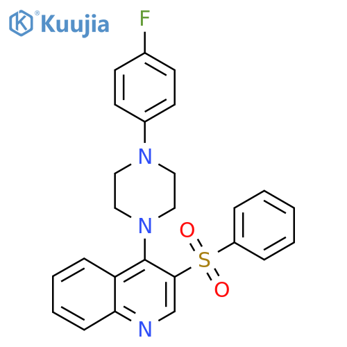 3-(benzenesulfonyl)-4-4-(4-fluorophenyl)piperazin-1-ylquinoline structure
