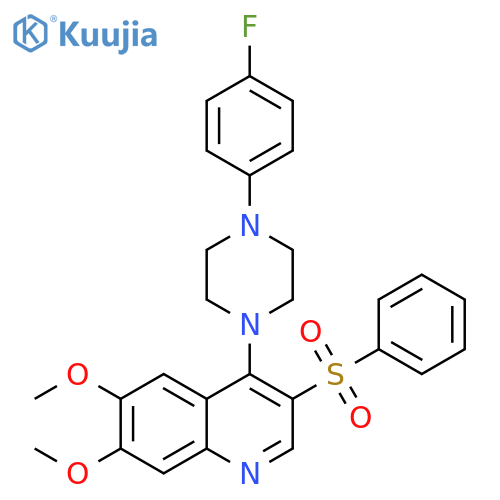 3-(benzenesulfonyl)-4-4-(4-fluorophenyl)piperazin-1-yl-6,7-dimethoxyquinoline structure