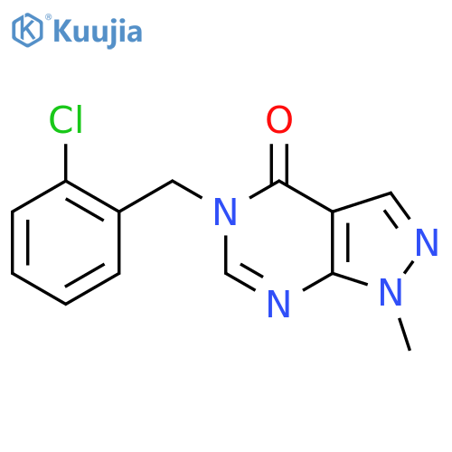 5-(2-chlorophenyl)methyl-1-methyl-1H,4H,5H-pyrazolo3,4-dpyrimidin-4-one structure