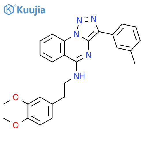 N-2-(3,4-dimethoxyphenyl)ethyl-3-(3-methylphenyl)-1,2,3triazolo1,5-aquinazolin-5-amine structure