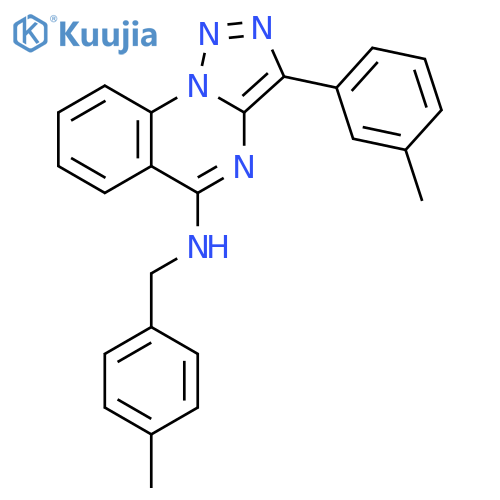 3-(3-methylphenyl)-N-(4-methylphenyl)methyl-1,2,3triazolo1,5-aquinazolin-5-amine structure