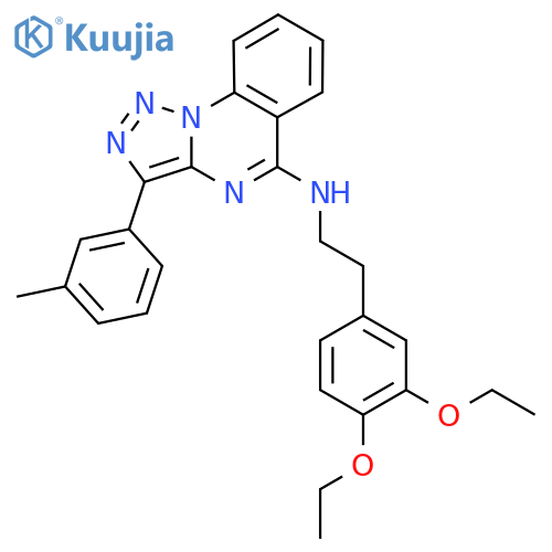 N-2-(3,4-diethoxyphenyl)ethyl-3-(3-methylphenyl)-1,2,3triazolo1,5-aquinazolin-5-amine structure