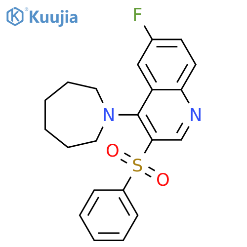 4-(azepan-1-yl)-3-(benzenesulfonyl)-6-fluoroquinoline structure