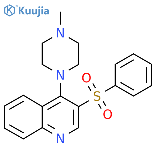 3-(benzenesulfonyl)-4-(4-methylpiperazin-1-yl)quinoline structure