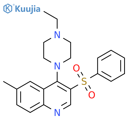 3-(benzenesulfonyl)-4-(4-ethylpiperazin-1-yl)-6-methylquinoline structure