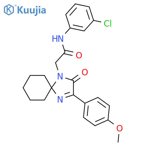 N-(3-chlorophenyl)-2-3-(4-methoxyphenyl)-2-oxo-1,4-diazaspiro4.5dec-3-en-1-ylacetamide structure