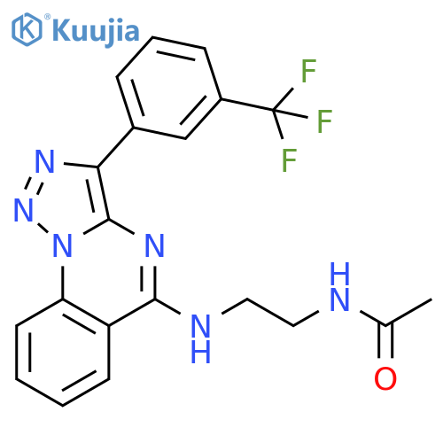 N-2-({3-3-(trifluoromethyl)phenyl-1,2,3triazolo1,5-aquinazolin-5-yl}amino)ethylacetamide structure