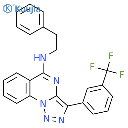N-(2-phenylethyl)-3-3-(trifluoromethyl)phenyl-1,2,3triazolo1,5-aquinazolin-5-amine structure