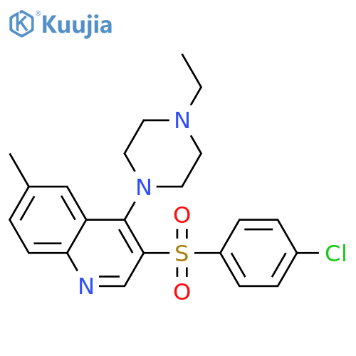 3-(4-chlorobenzenesulfonyl)-4-(4-ethylpiperazin-1-yl)-6-methylquinoline structure