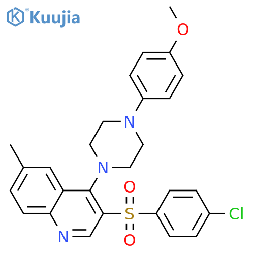 3-(4-chlorobenzenesulfonyl)-4-4-(4-methoxyphenyl)piperazin-1-yl-6-methylquinoline structure