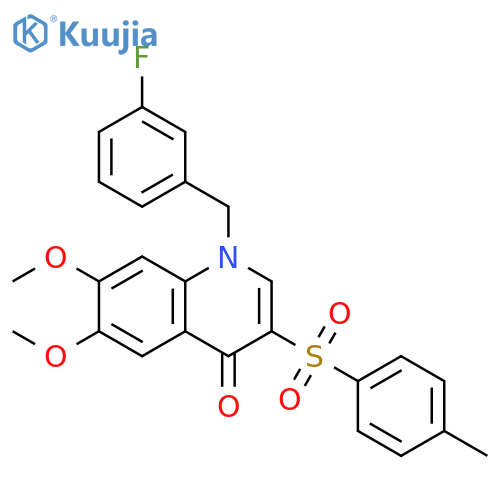 1-(3-fluorophenyl)methyl-6,7-dimethoxy-3-(4-methylbenzenesulfonyl)-1,4-dihydroquinolin-4-one structure