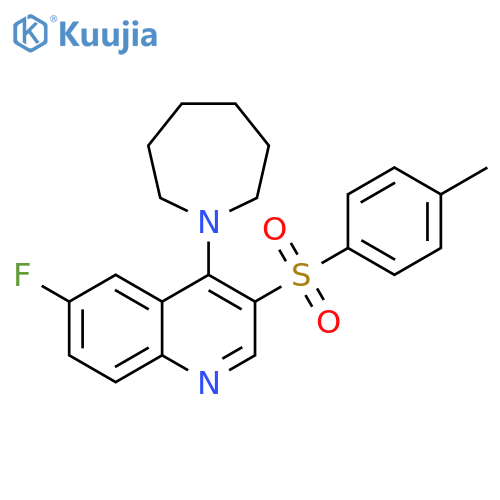4-(azepan-1-yl)-6-fluoro-3-(4-methylbenzenesulfonyl)quinoline structure